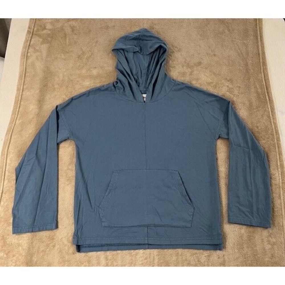 Pact Organic Women's Blue Hoodie Pullover Kangaroo Pocket Size Small‎ EUC